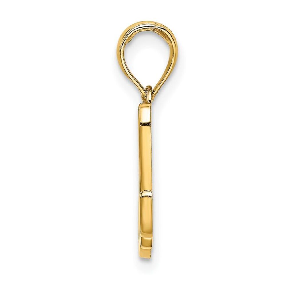 10k Yellow Gold Polished M Script Initial Charm - image 2